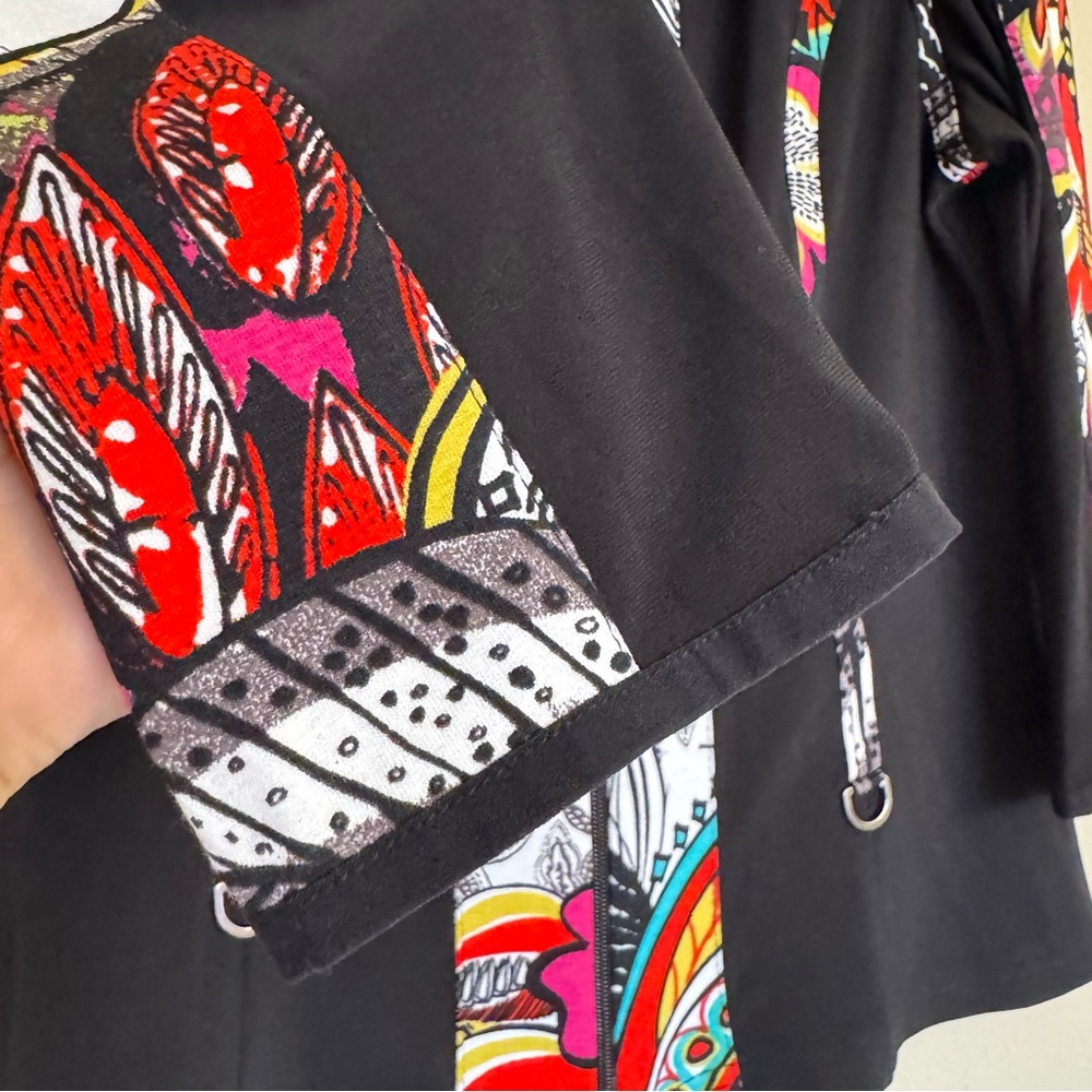 Joseph Ribkoff Vtg Jacket Top Vibrant Color Floral Print Hibiscus Women Size 12 - Picture 8 of 14